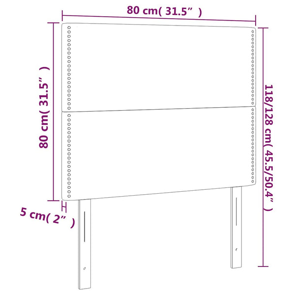 Kopfteil Dunkelblau 80x5x118/128 cm Samt