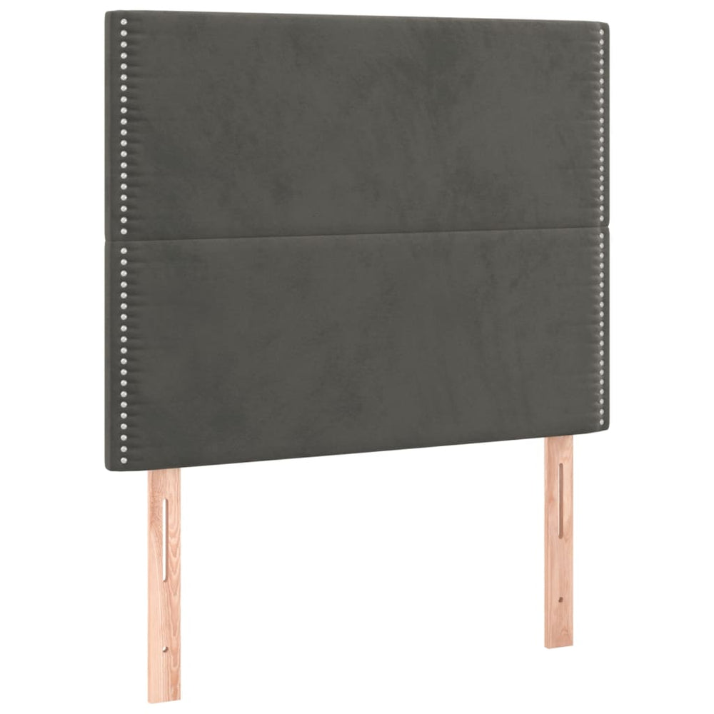 vidaXL Tête de lit gris foncé 90 x 5 x 118/128 cm velours