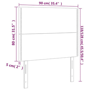 Kopfteil Schwarz 90x5x118/128 cm Samt