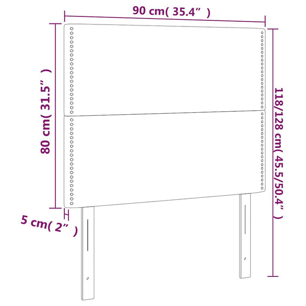 Kopfteil Dunkelblau 90x5x118/128 cm Samt