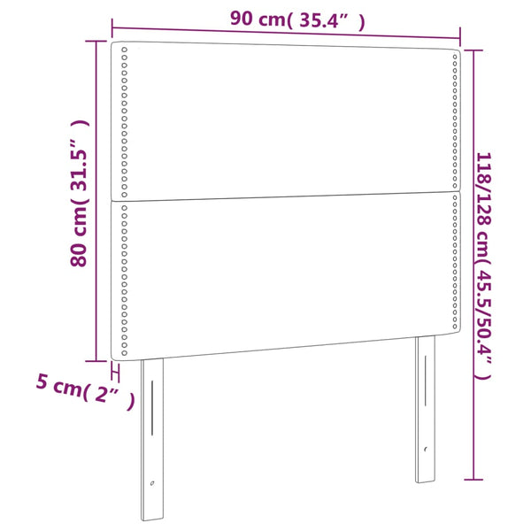 Kopfteil Rosa 90x5x118/128 cm Samt