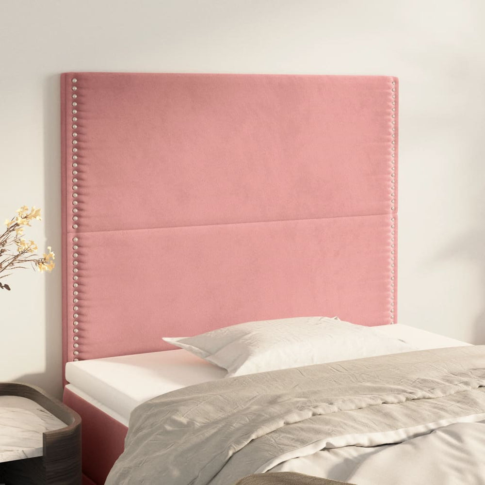 vidaXL Tête de lit rose 90x5x118/128 cm velours