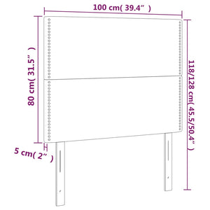 Kopfteil Hellgrau 100 x 5 x 118/128 cm Samt