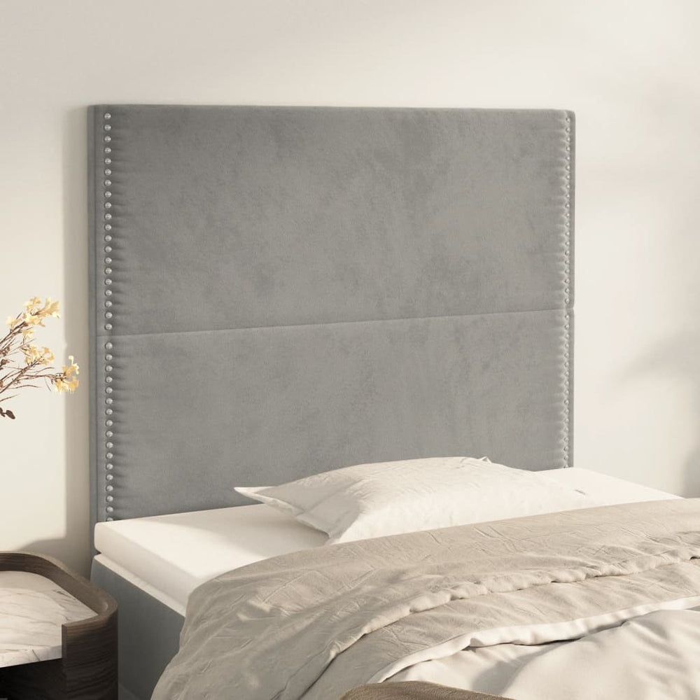 vidaXL Tête de lit Gris clair 100 x 5 x 118/128 cm Velours