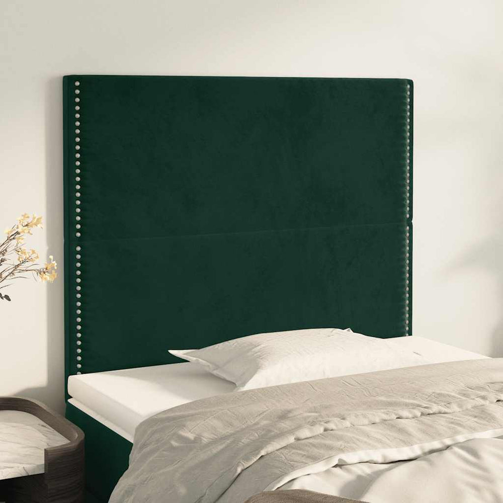 vidaXL Tête de lit Vert foncé 100x5x118/128 cm Velours