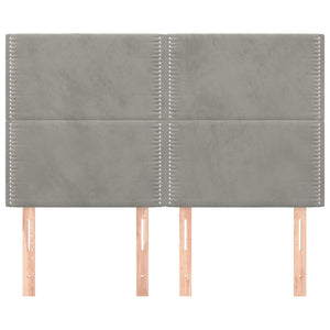 vidaXL Tête de lit gris clair 144x5x118/128 cm Velours