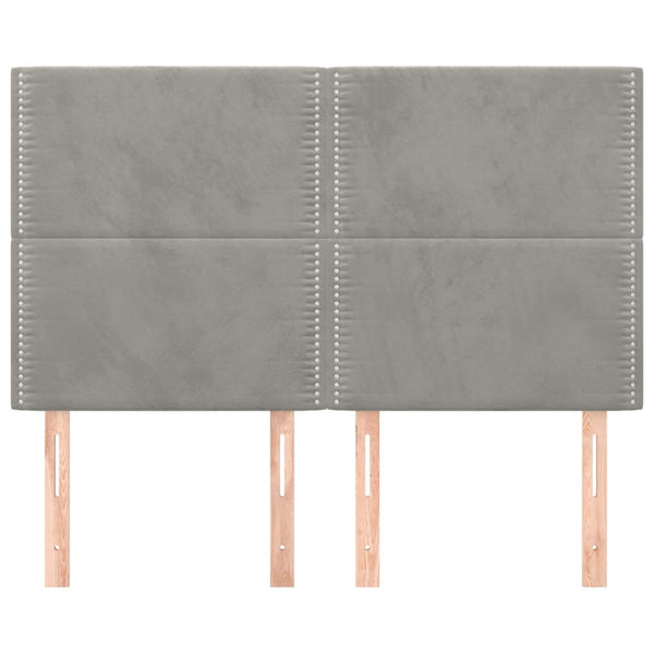 vidaXL Tête de lit gris clair 144x5x118/128 cm Velours