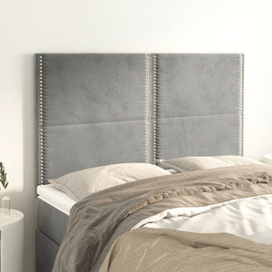vidaXL Tête de lit gris clair 144x5x118/128 cm Velours