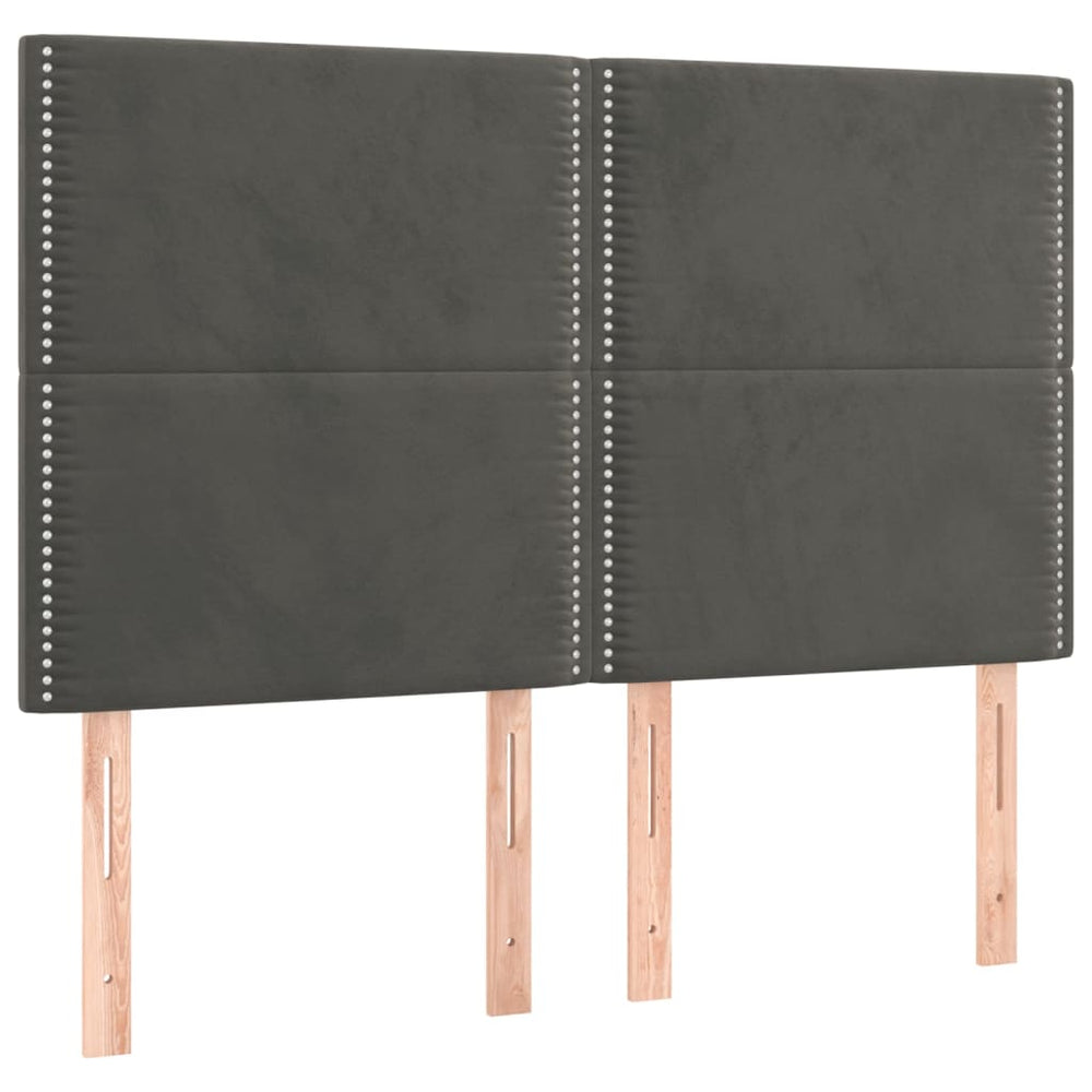 Kopfteil Dunkelgrau 144 x 5 x 118/128 cm Samt