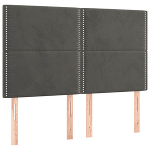 Kopfteil Dunkelgrau 144 x 5 x 118/128 cm Samt
