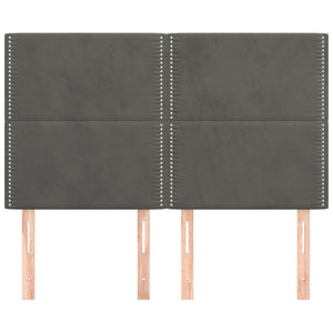 Kopfteil Dunkelgrau 144 x 5 x 118/128 cm Samt