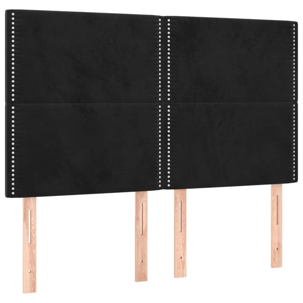 Kopfteil Schwarz 144x5x118/128 cm Samt