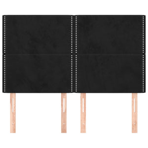 Kopfteil Schwarz 144x5x118/128 cm Samt