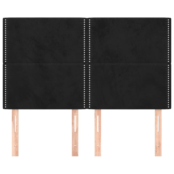 Kopfteil Schwarz 144x5x118/128 cm Samt