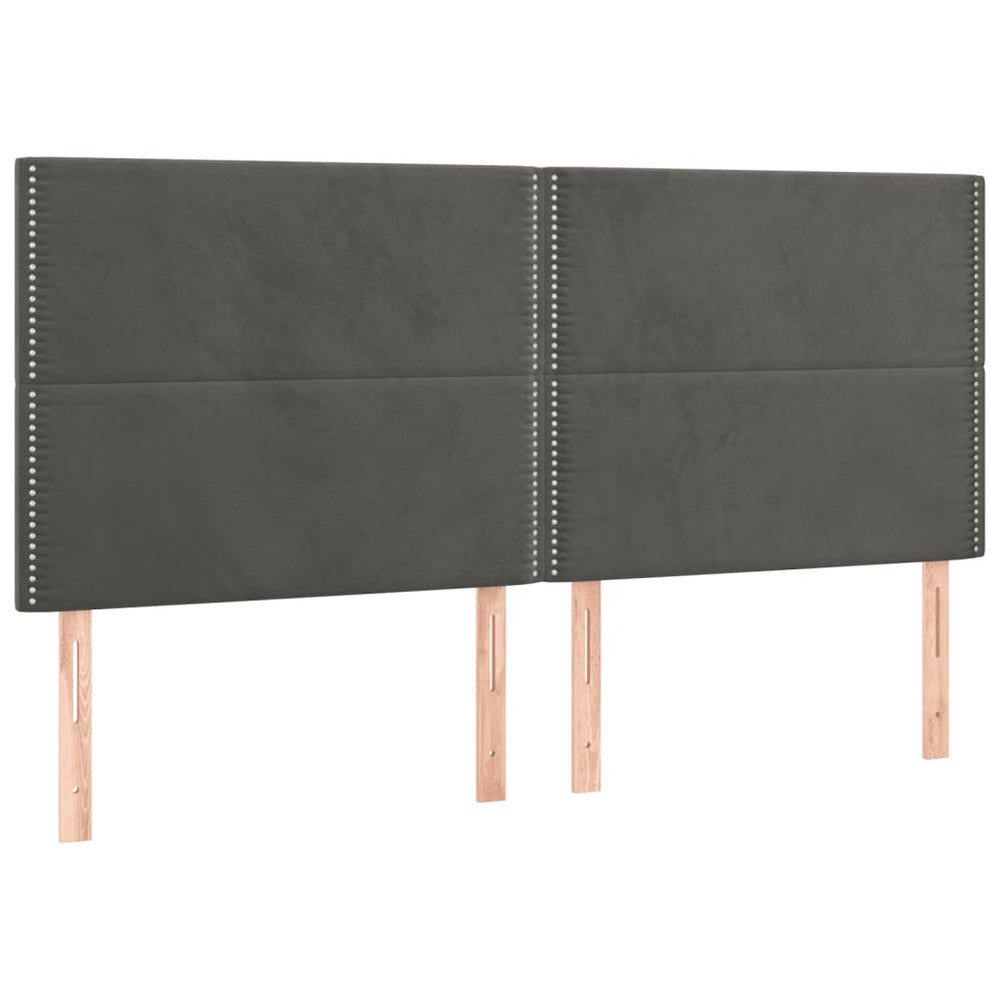 Kopfteil Dunkelgrau 160 x 5 x 118/128 cm Samt
