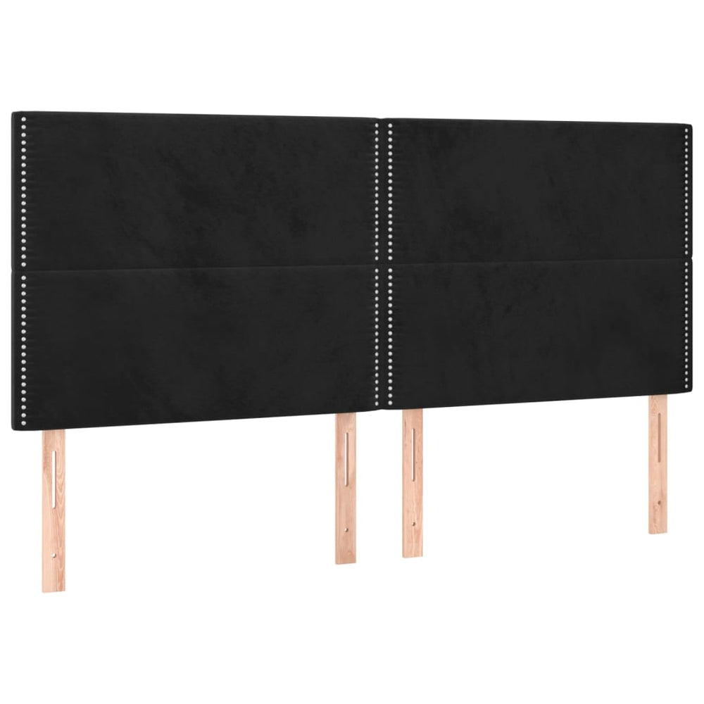 Kopfteil Schwarz 160x5x118/128 cm Samt
