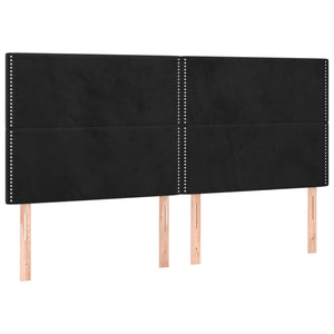 Kopfteil Schwarz 160x5x118/128 cm Samt