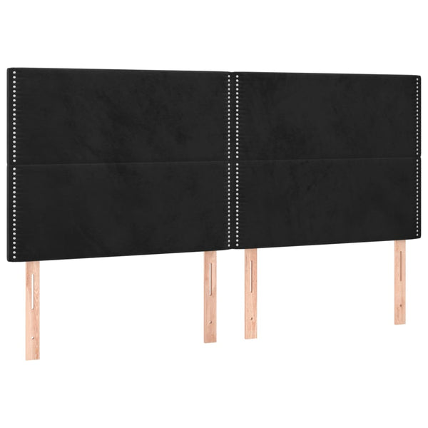 Kopfteil Schwarz 160x5x118/128 cm Samt