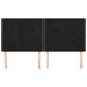 Kopfteil Schwarz 160x5x118/128 cm Samt