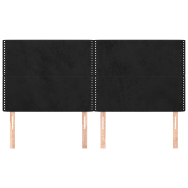 Kopfteil Schwarz 160x5x118/128 cm Samt