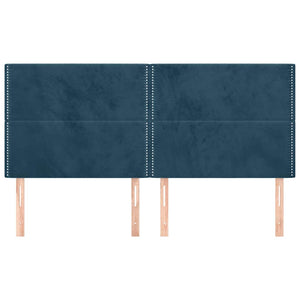 Kopfteil Dunkelblau 160 x 5 x 118/128 cm Samt