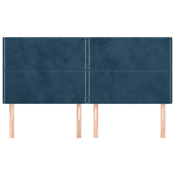 Kopfteil Dunkelblau 160 x 5 x 118/128 cm Samt