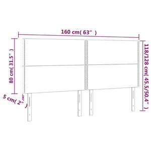 Kopfteil Dunkelblau 160 x 5 x 118/128 cm Samt