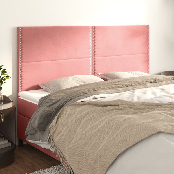 Kopfteil Rosa 160 x 5 x 118/128 cm Samt