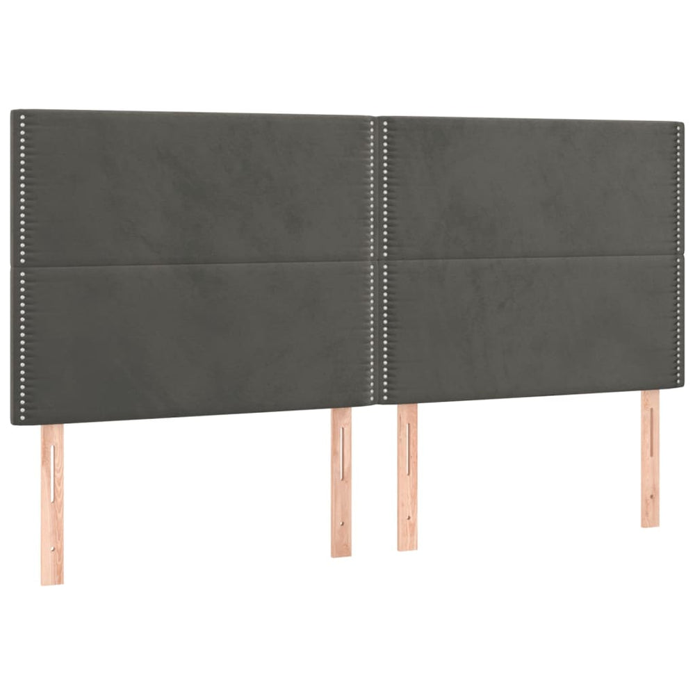 Kopfteil Dunkelgrau 180 x 5 x 118/128 cm Samt