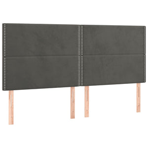 Kopfteil Dunkelgrau 180 x 5 x 118/128 cm Samt