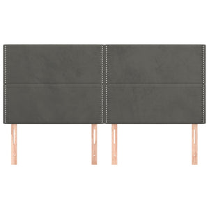 Kopfteil Dunkelgrau 180 x 5 x 118/128 cm Samt