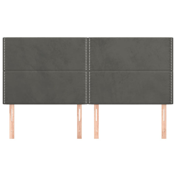 Kopfteil Dunkelgrau 180 x 5 x 118/128 cm Samt