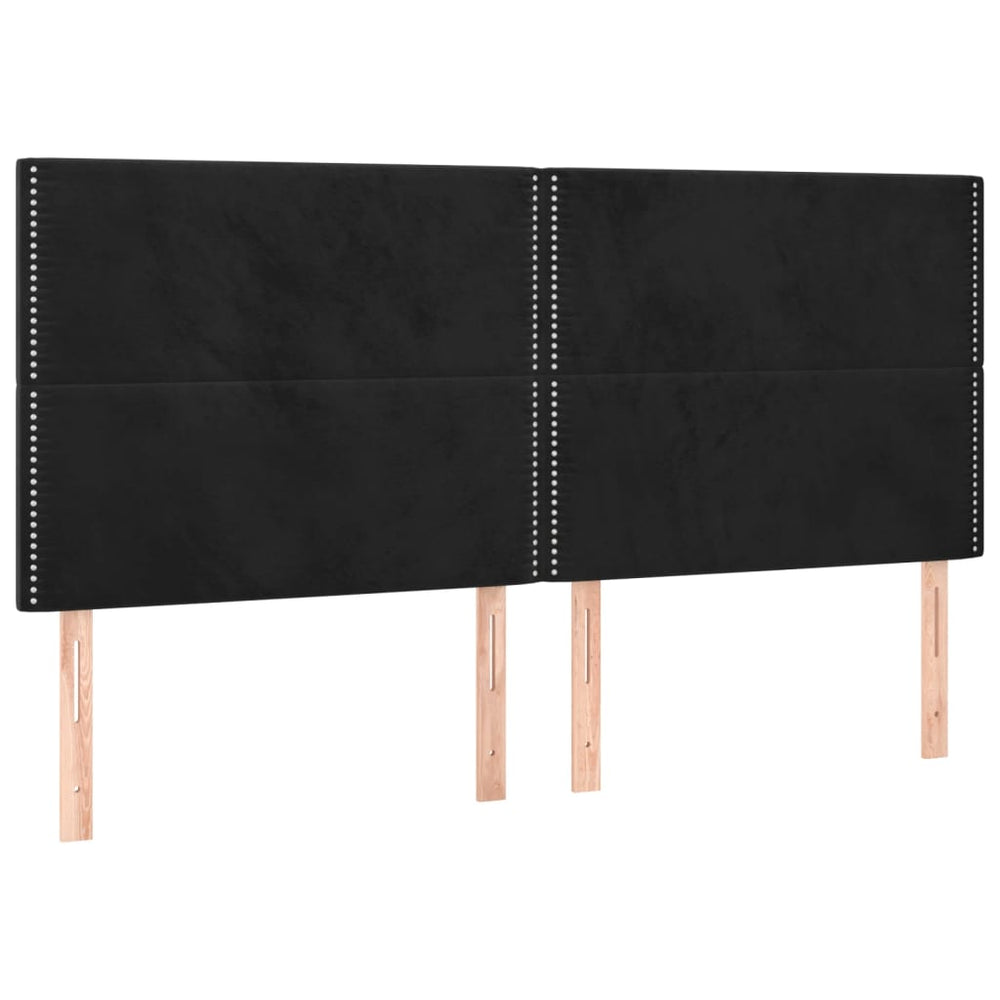 Kopfteil Schwarz 180x5x118/128 cm Samt