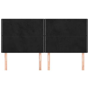 Kopfteil Schwarz 180x5x118/128 cm Samt