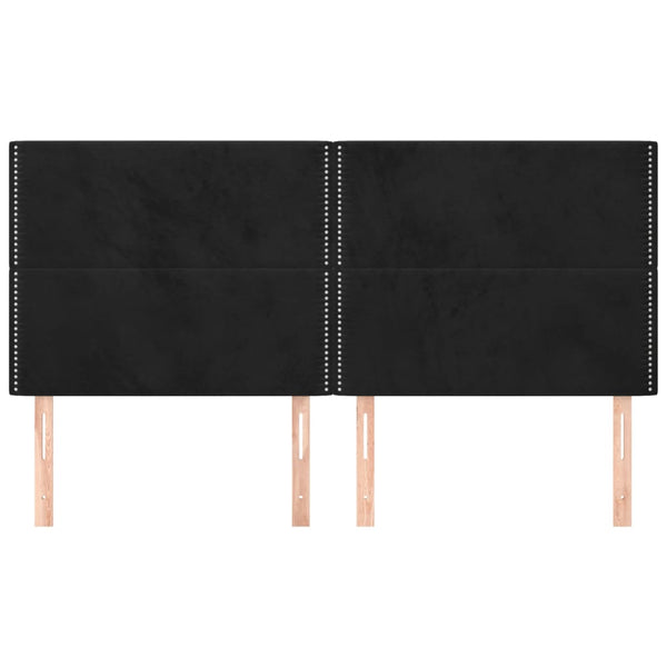 Kopfteil Schwarz 180x5x118/128 cm Samt