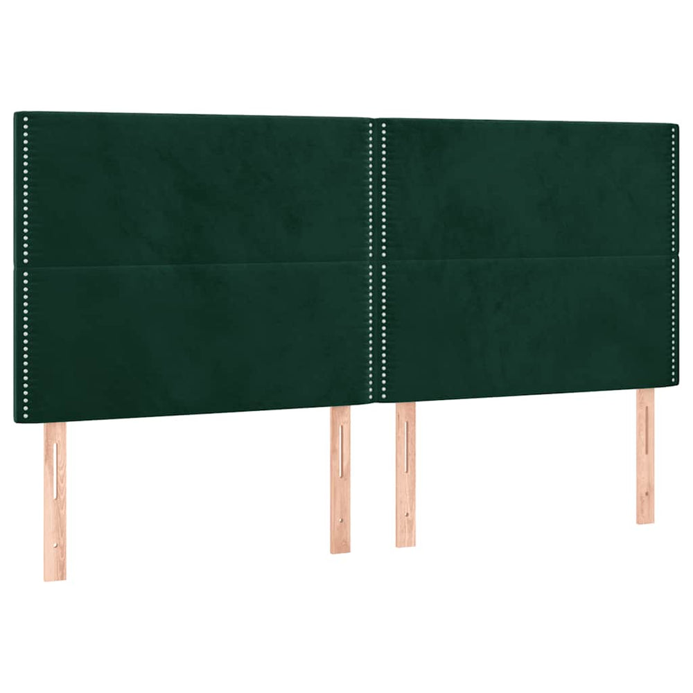 Kopfteil Dunkelgrün 180x5x118/128 cm Samt