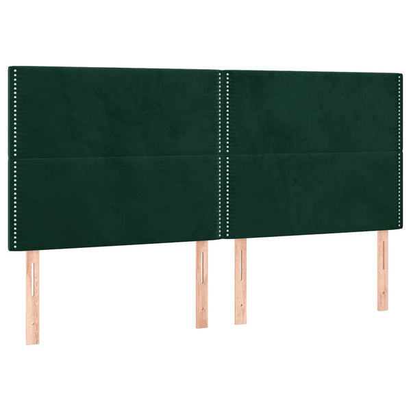 Kopfteil Dunkelgrün 180x5x118/128 cm Samt