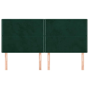 Kopfteil Dunkelgrün 180x5x118/128 cm Samt