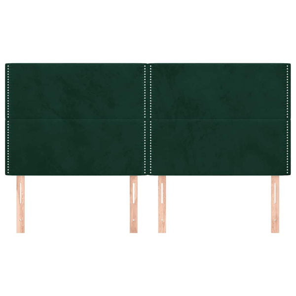 Kopfteil Dunkelgrün 180x5x118/128 cm Samt