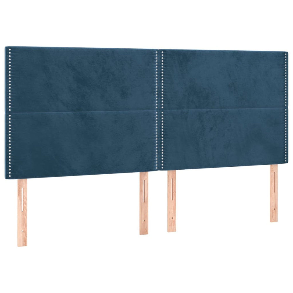 Kopfteil Dunkelblau 180x5x118/128 cm Samt
