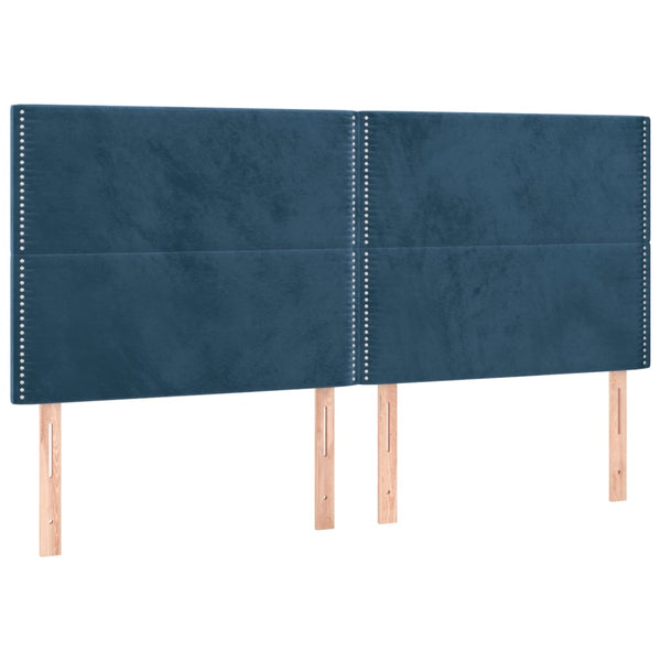 Kopfteil Dunkelblau 180x5x118/128 cm Samt