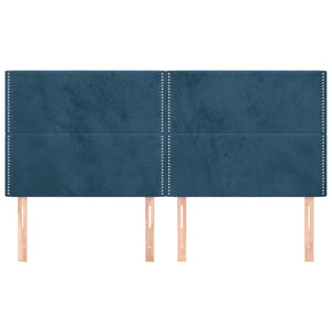 Kopfteil Dunkelblau 180x5x118/128 cm Samt