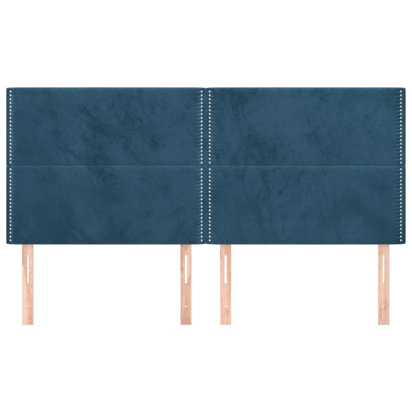 Kopfteil Dunkelblau 180x5x118/128 cm Samt