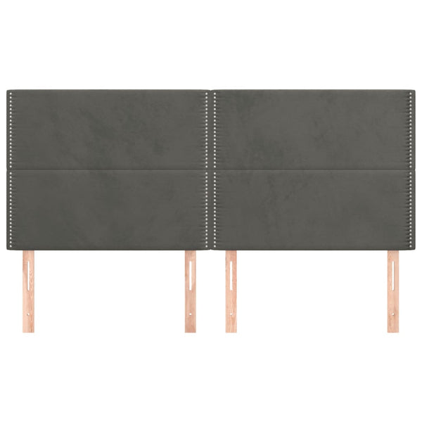 Kopfteil Dunkelgrau 200 x 5 x 118/128 cm Samt