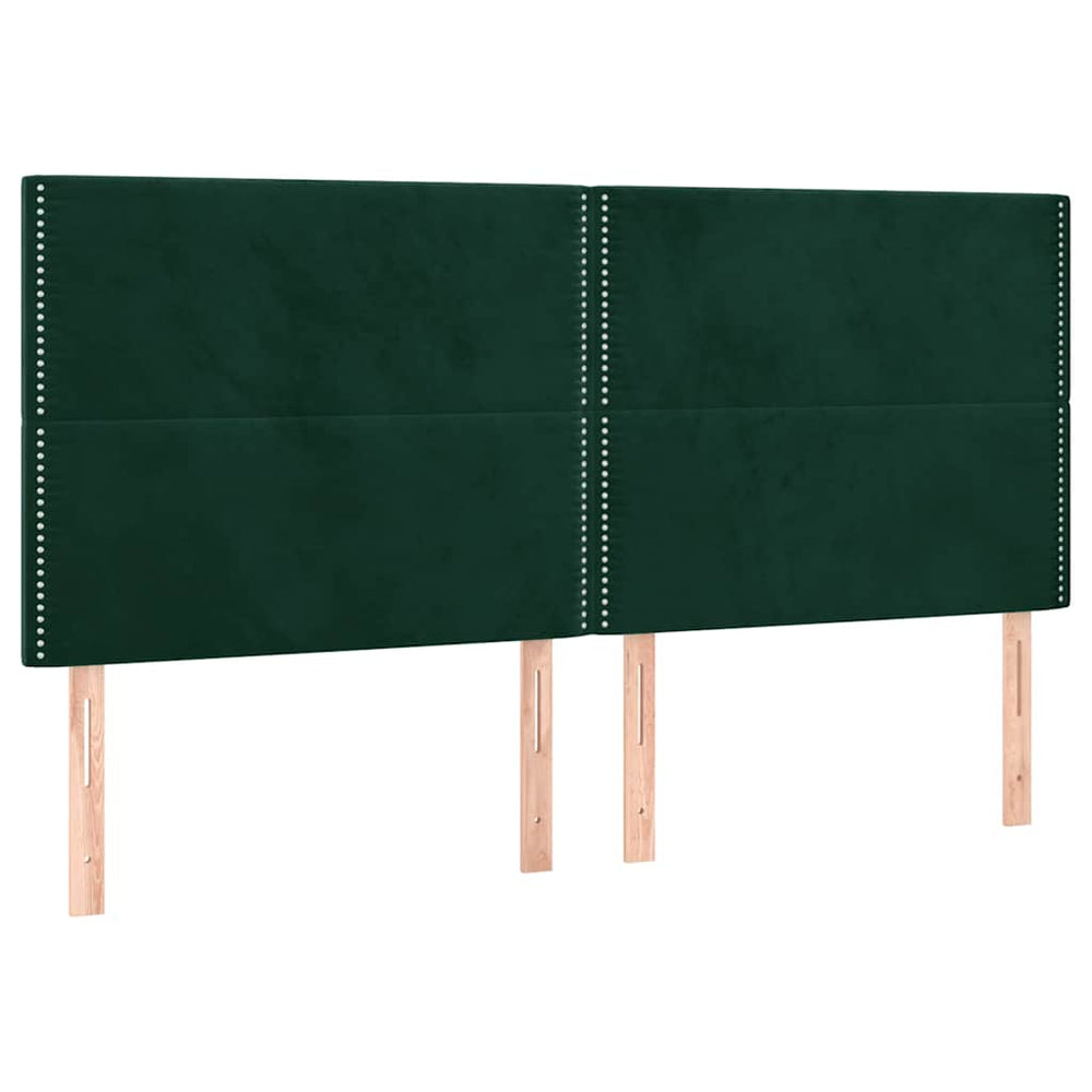 Kopfteil Dunkelgrün 200 x 5 x 118/128 cm Samt