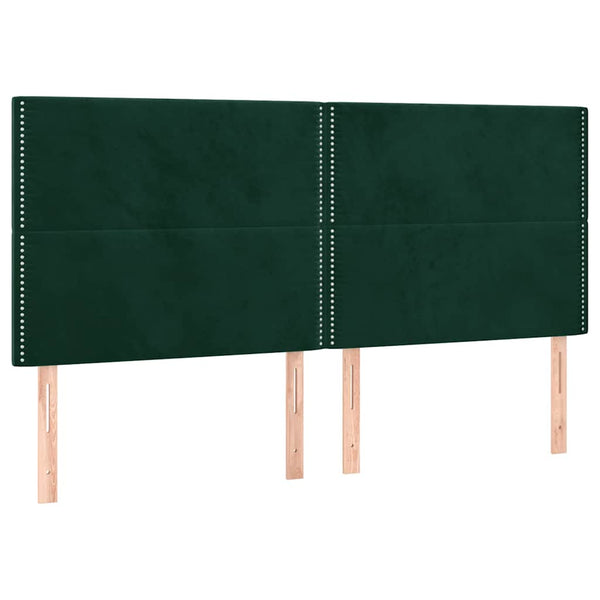 Kopfteil Dunkelgrün 200 x 5 x 118/128 cm Samt