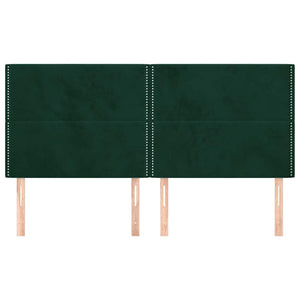 Kopfteil Dunkelgrün 200 x 5 x 118/128 cm Samt