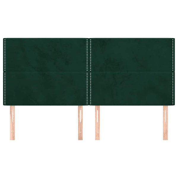Kopfteil Dunkelgrün 200 x 5 x 118/128 cm Samt
