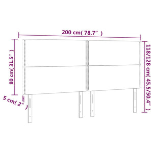 Kopfteil Dunkelgrün 200 x 5 x 118/128 cm Samt