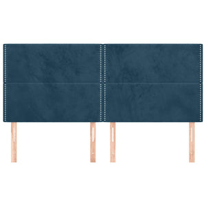 Kopfteil Dunkelblau 200 x 5 x 118/128 cm Samt